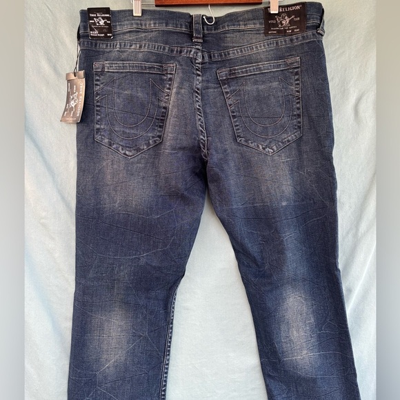 NWT True Religion Ricky Relaxed Straight Sz 42 Vintage Blue Jean Classic Comfort - Picture 2 of 9